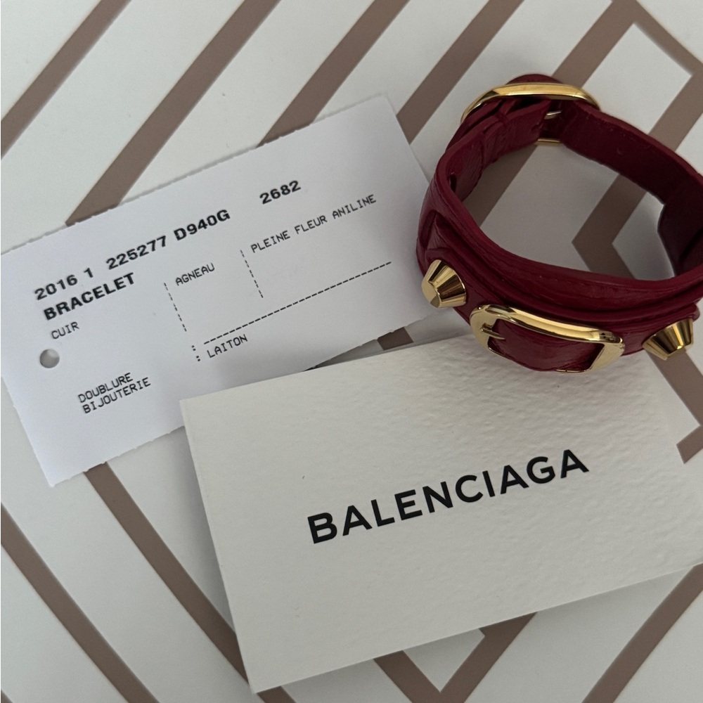 Balenciaga Leather Motorsport Bracelet - Picture 3 of 4